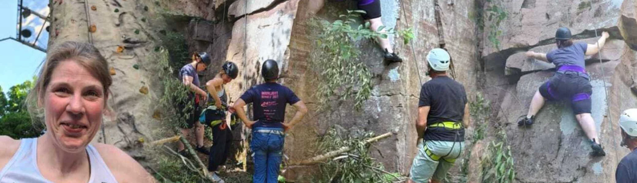 Fotokollage mit Bildern aus der EWI an der Kletterwand und am Felsen. | © Vanessa Burek