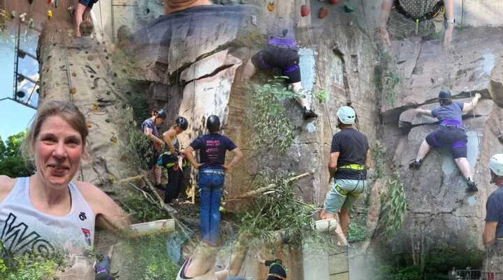 Fotokollage mit Bildern aus der EWI an der Kletterwand und am Felsen. | © Vanessa Burek