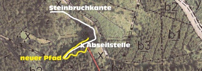 Wurmbersteinbruch - Abbruchkante | © Sektion Braunschweig Wurmbersteinbruch - Abbruchkante | © Sektion Braunschweig